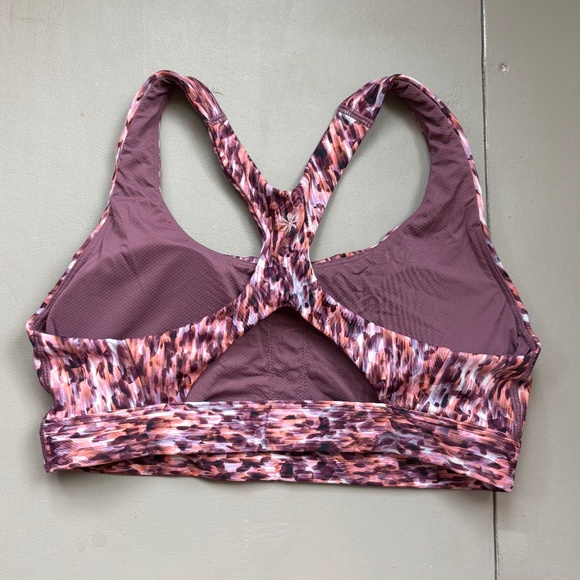 EUC Athleta Ultimate Sports Bra S Flare Abstract Maroon Pink Mauve - Picture 4 of 7